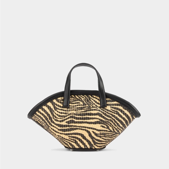 Simon Miller MINI MERCADO TOTE IN BLACK/NATURAL ZEBRA - Picture 1 of 7